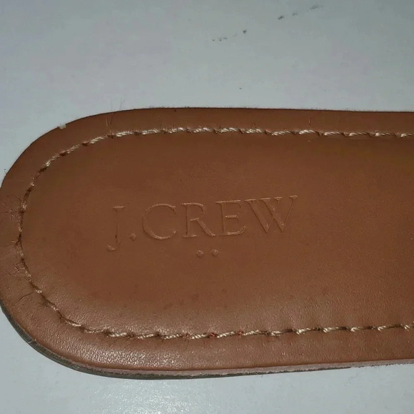 J. Crew Beachside Sandals Slides Gold Size 9 Metallic Womens Shoes Open Toe Flap - Picture 12 of 13